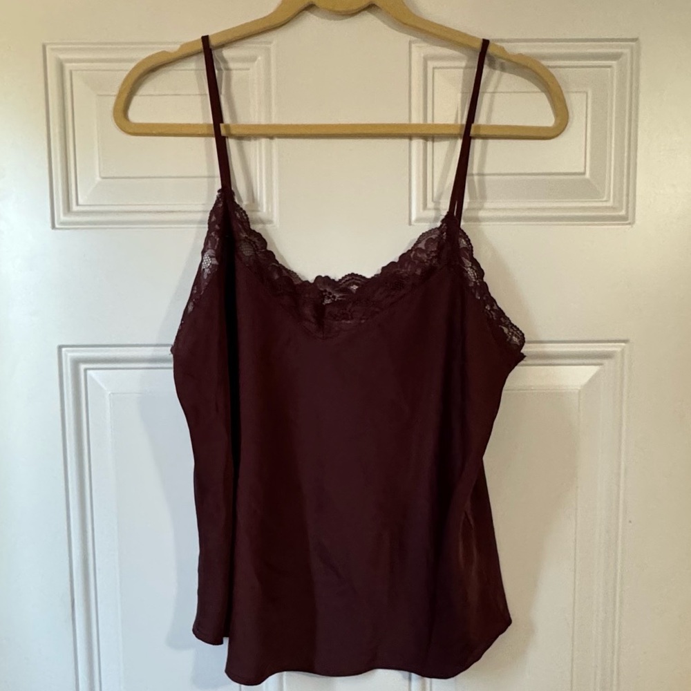 Hippie Rose Deep Burgundy Lace Cami Top